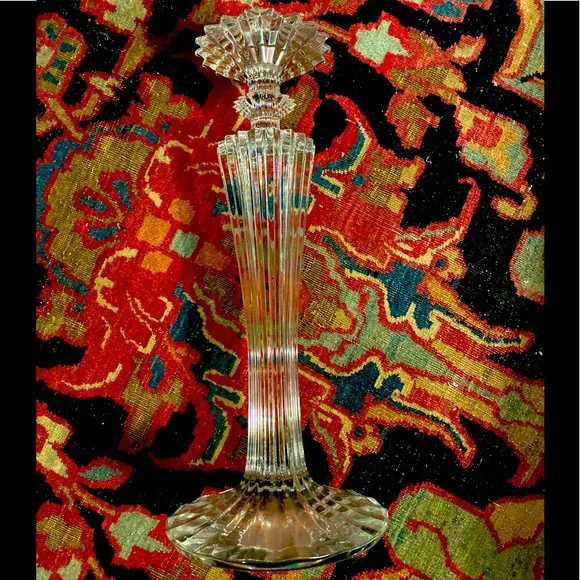 AUTHENTIC BACCARAT MILLE NUITS BOUGEOIR CRYSTAL CANDLESTICK SET OF TWO 2 - Picture 10 of 16